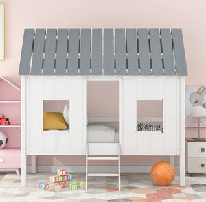 
            
                Load image into Gallery viewer, House Shaped Montessori Loft Bed
            
        